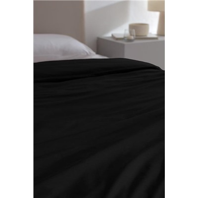 Manon King Size %100 Pamuk Ranforce Düz Nevresim - Siyah