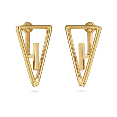 Серьги Геометрия (покрытие золото), Есть комплект