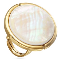 Кольцо Амфитрита (перламутр 35мм белый; покрытие золото), Есть комплект