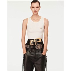 Женская майка с минималистическим, но эффектным украшением  (2 цвета) Шиапарелл*и