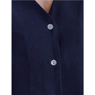 Укороченная блузка с V вырезом из плотного лиоцелла