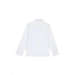 Erkek Çocuk Beyaz Uzun Kollu Basic Gömlek