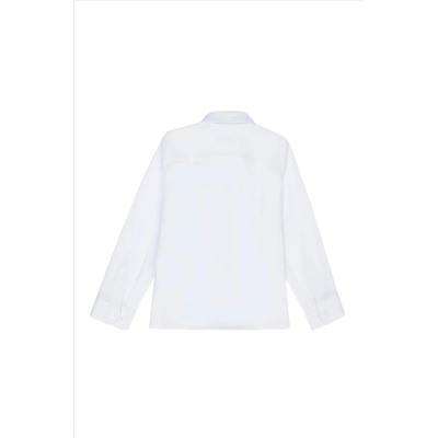 Erkek Çocuk Beyaz Uzun Kollu Basic Gömlek