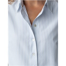 Укороченная блузка с рукавами буфами и с кулиской по низу из хлопка