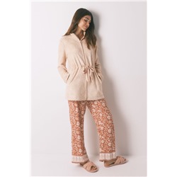 Bata midi polar flores naranja