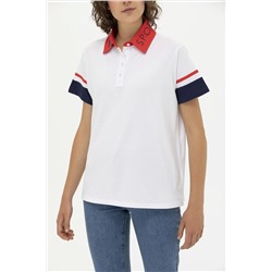 Kadın Beyaz Polo Yaka Tişört