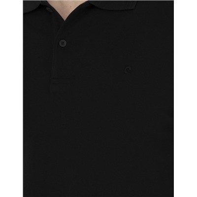 Siyah Slim Fit %100 Pamuk Polo Yaka Basic Tişört