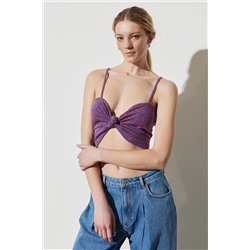 Wrangler Regular Fit Normal Kesim Askılı Desenli Crop Bluz W231691