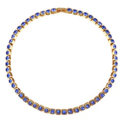 Колье Теннис (кристаллы SW сапфир 4мм; покрытие золото) 36-39см, Есть комплект