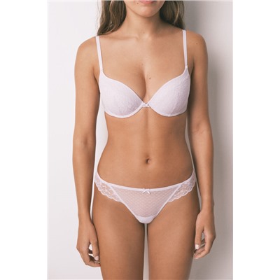 Tanga encaje cintura lila