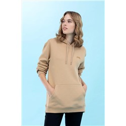 Kum Kapüşonlu Basic Sweatshirt