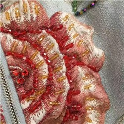 жаккардовая куртка с длинными рукавами и застежкой-молнией, абрикосовый, синий, S-XXL, [размер M; ширина плеч 39, обхват груди 102, длина рукава 59, длина одежды 59]