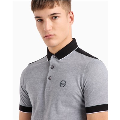COTTON POLO WITH CONTRASTING DETAILS