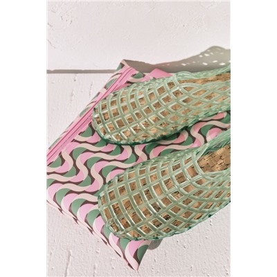 Sandalias jelly efecto red verde