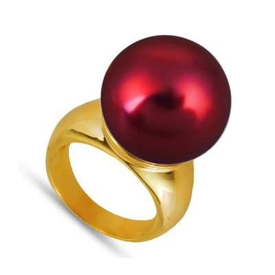 Кольцо (Майорка 16мм малиновая; покрытие золото), Есть комплект