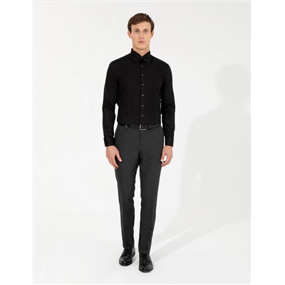 Siyah Slim Fit Smokin Gömlek