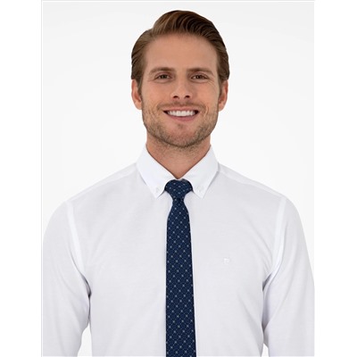 Beyaz Slim Fit Uzun Kollu Gömlek