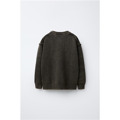 ACID WASH KNIT SWEATER