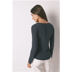 Camiseta punto súper suave gris