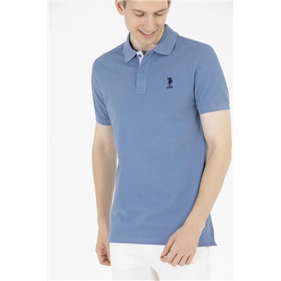 Erkek İndigo Basic Polo Yaka Tişört