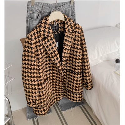 Винтажное шерстяное полу пальто с рыхлым силуэтом и лацканом ТОП СЕКРЕТ