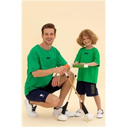 Erkek Elma Yeşili Comfort Bisiklet Yaka Tişört