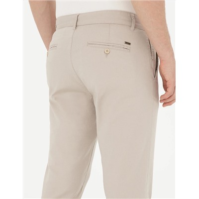 Bej Slim Fit Kanvas Pantolon