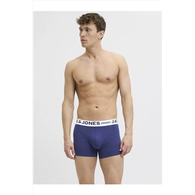 Jack & Jones Erkek Mavi Sense Trunks 3-pack Noos Boxer 12081832-Darkgrey