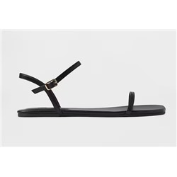 Vegan-Leather Strappy Sandals