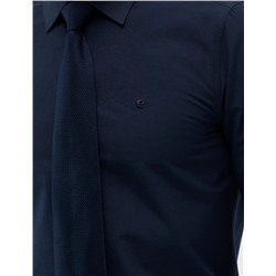 Lacivert Slim Fit Uzun Kollu Basic Gömlek