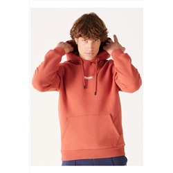 WranglerRegular Fit Normal Kesim Kapüşonlu Erkek İçi Polarlı Kiremit Rengi Sweatshirt