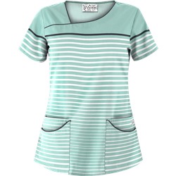 UA Sassy Stripes Cool Blue Scrub Top