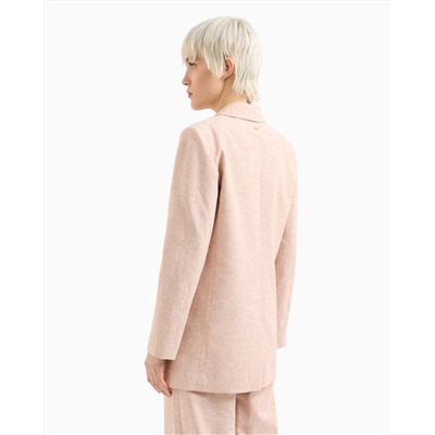 Single-breasted linen and cotton jacket