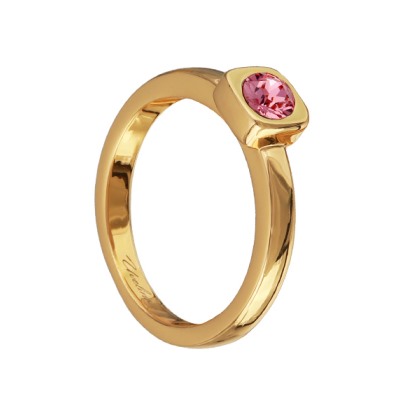 Кольцо Теннис (кристаллы SW розовые 4мм; покрытие золото), Есть комплект