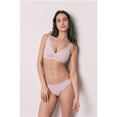 Top halter liso clean cut rosa