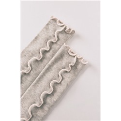 Calcetines largos grises hilo contraste