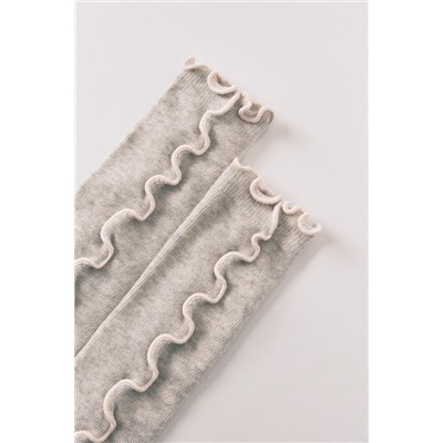 Calcetines largos grises hilo contraste