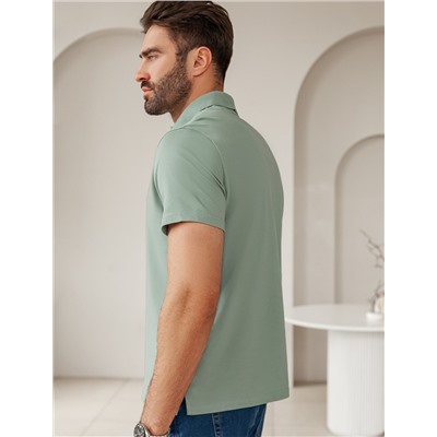 Футболка-поло из фактурного трикотажа