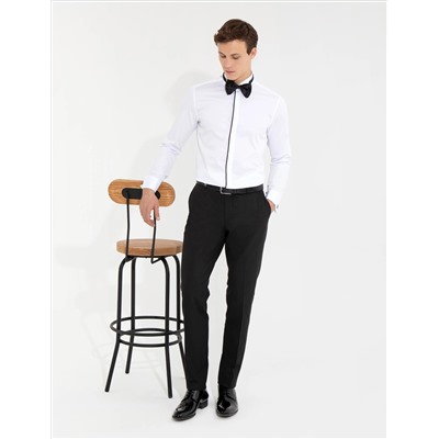 Beyaz Slim Fit Smokin Gömlek