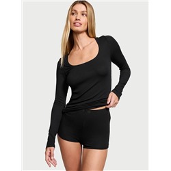 Victoria's Secret Ribbed Modal Scoop Long-Sleeve Shortie Set