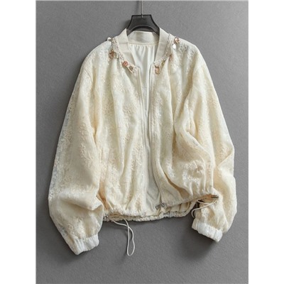 Красивый ажурный бомбер / куртка на молнии