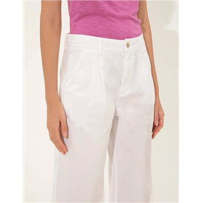 Beyaz  Flare Cropped Pantolon