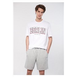 Mavi Berlin Baskılı Beyaz Tişört Loose Fit / Bol Rahat Kesim 0611454-620