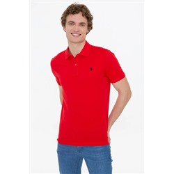 Erkek Kırmızı Basic Polo Yaka Tişört