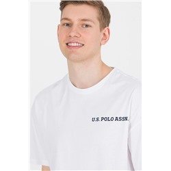 Erkek Beyaz Oversize Bisiklet Yaka Tişört