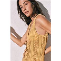 Túnica larga abierta crochet multicolor