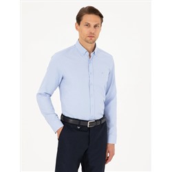 Açık Mavi Slim Fit Uzun Kollu Gömlek