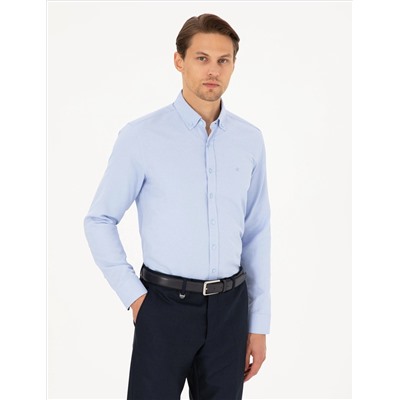 Açık Mavi Slim Fit Uzun Kollu Gömlek