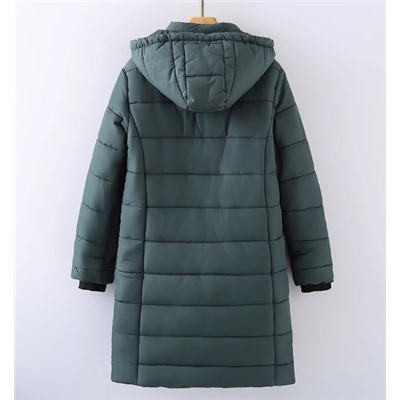 Женское длинное хлопковое пальто со съемным капюшоном