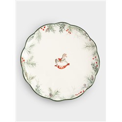 Тарелка обеденная, 24 см, керамика D, зеленая, Лошадка, Festival